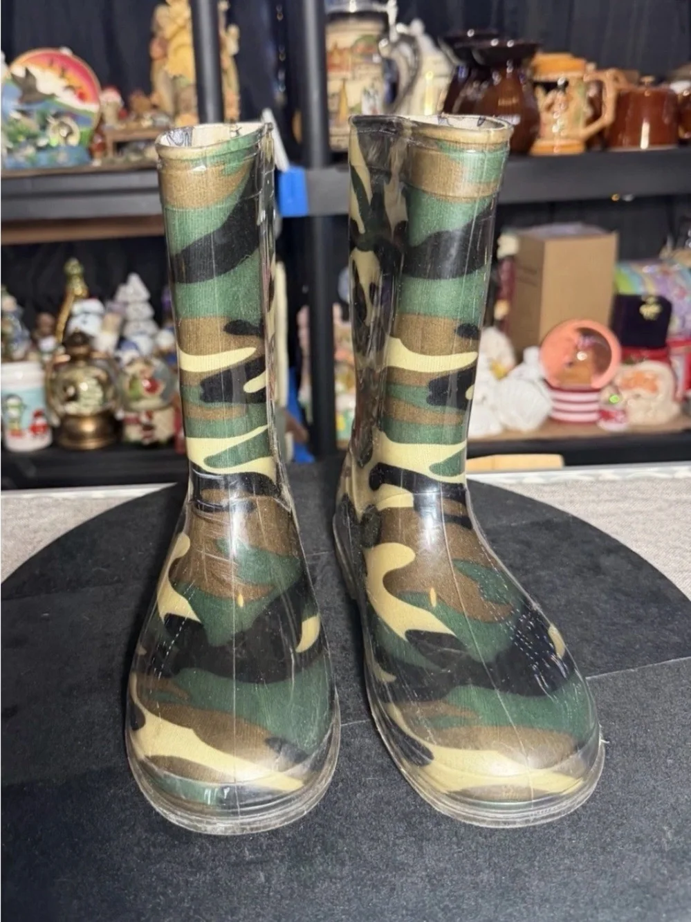 Happy’s Cajun Kicks Youth Size 13 Camo Rubber Rain Boots Waterproof Outdoor